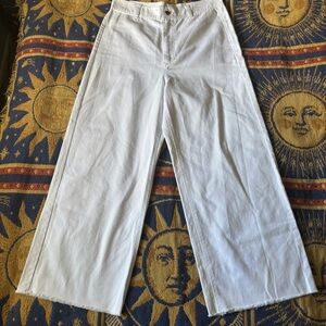 VENUS White Denim Back Pockets High-Waisted Wide Leg Pants Size 16